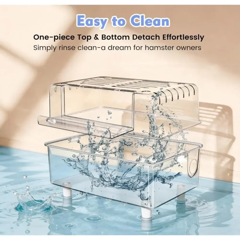 10-in-1 Acrylic Hamster Cage 2-Tier Habitat Kit Large 23” w/ Accessories